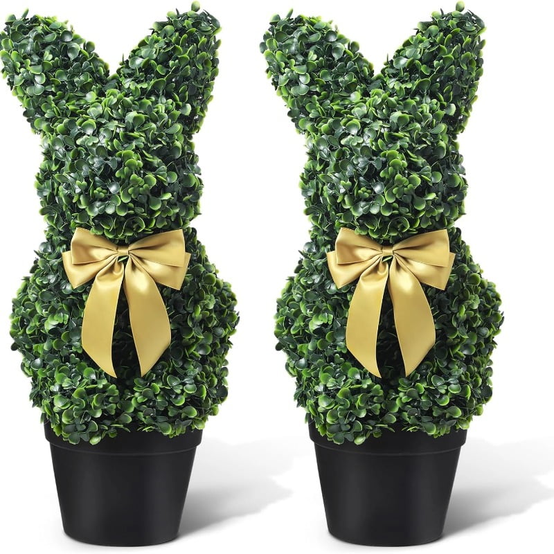 3ft Artificial Bunny Topiary Outdoor - Rabbit Shaped Topiary Trees ...