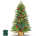 3ft Artificial Small Christmas Tree with Colorful Lights Timer ...