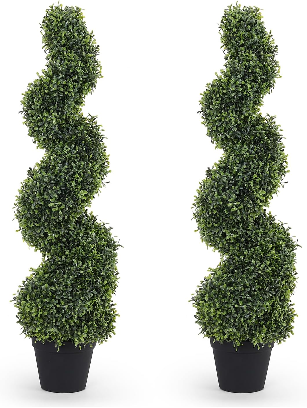 3ft Artificial Topiary Trees Set of 2 Pack - 36 Inch Faux Boxwood ...