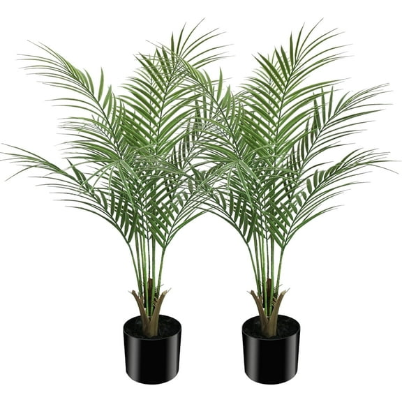 3ft Artificial palm potted plants, compact and suitable for both indoor and outdoor home decoration, are the top choice for housewarming gifts (set of 2)