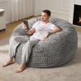 thumbnail image 1 of 3ft Bean Bag Chairs for Adults Large Beanbag Chair with Chevron Plush Fur Cover Big Bean Bag Chair for Living Room Bedroom Dorm, 1 of 10