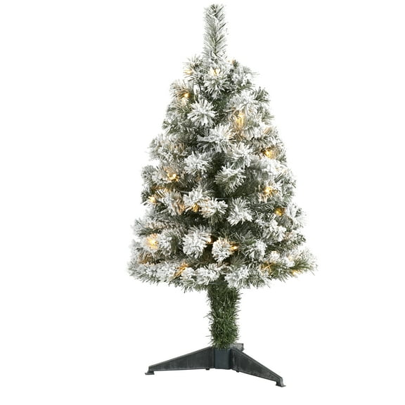 3ft. Flocked West Virginia Fir Artificial Christmas Tree with 50 Clear LED Lights