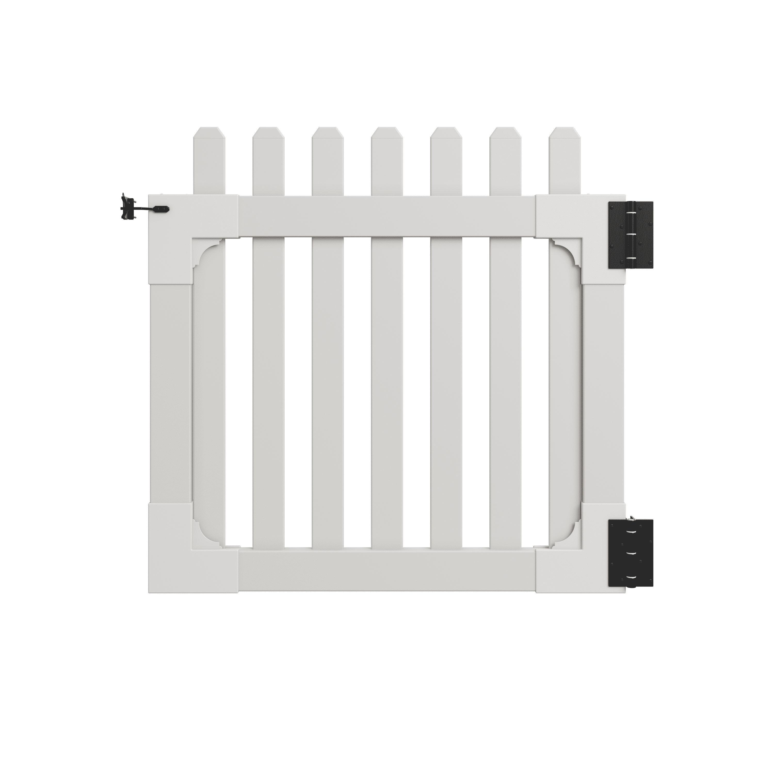 3ft H x 3.5ft W No Dig WamBam All American Flat Top Gate Kit, White Vinyl Picket Yard Gate with Hardware, Outdoor Gate for Patio & Yard, ZPI19085