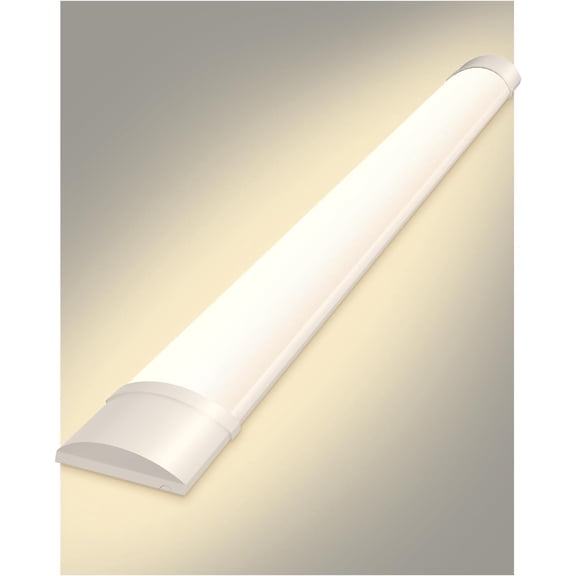 3ft LED Shop Fixture 30W Tube, 3600lm, 4000K Neutral White, 90cm 35.4inch Garage Closet Ceiling Light for Office Basement, No Plug, No Ground Wire