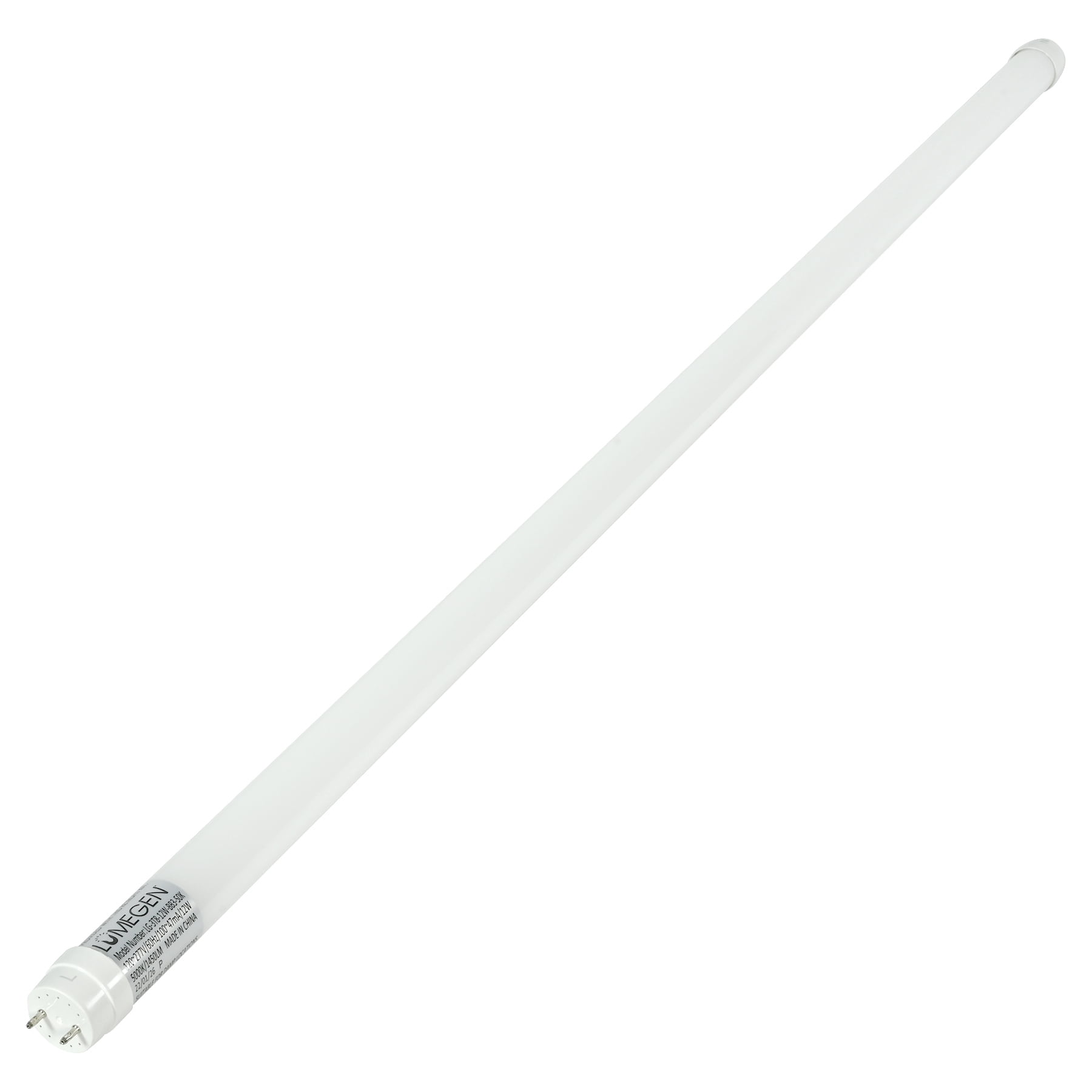 3ft LED T8 Tube - Type B - 12W - 1450 Lumens - 5000K - Frosted Glass - UL & DLC Listed - LumeGen