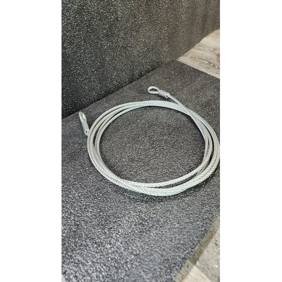 3ft Length Galvanized Uncoated Wire Rope with Loop on 2 Sides, 3/16.in Thick