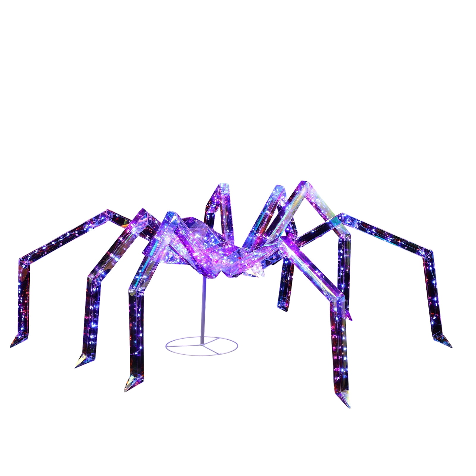 3ft Light-Up Halloween Spider with 340 Purple LED Lights for Outdoor Lawn