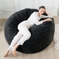 thumbnail image 1 of KINMEROOM 3~3.5ft Premium Plush Memory Foam Bean Bag Chair for Teenagers and Adults | Dark Gray, 1 of 5