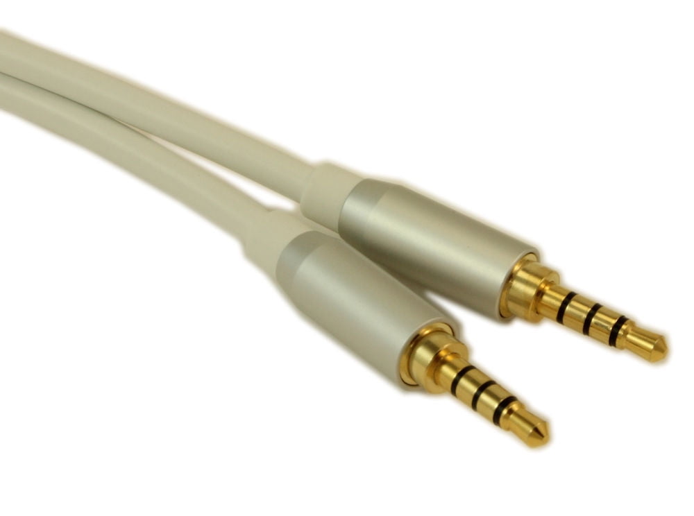 3ft Metal Shell 3.5mm 4 Conductor TRRS/3 Band + Mic or Video M/M Cable ...