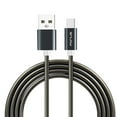 thumbnail image 1 of 3ft Metal USB Cable for Galaxy S21/Ultra/Plus Phones - Type-C Charger Cord Power Wire USB-C Fast Charge Sync Black Compatible With Samsung Galaxy S21/Ultra/Plus, 1 of 7