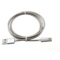 thumbnail image 1 of 3ft Metal USB Cable for Motorola Moto G Pure - Type-C Charger Cord Power Wire USB-C Fast Charge Sync Silver A2Q Compatible With Motorola Moto G Pure Phone, 1 of 6