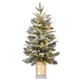 3ft Mini Prelit Premium Snow Flocked Artificial Christmas Tree, Prelit