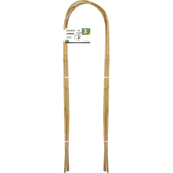 3ft Natural U-Hoops Bamboo Trellis U-Shaped Garden Trellis for Climbing Plants, Vines, Ivy, Flowers, and Potted Plants 3pcs