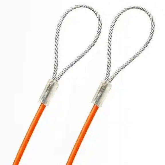 3ft Order To Size 1/16 Galvanized Steel Cable ORANGE Vinyl Coated To 1/8 Made To Order In USA