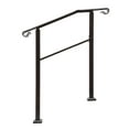 thumbnail image 1 of 3ft Outdoor Ladder Handrail Stairs Outdoor Handrail Step Handrail for Porch Dark Brown, 1 of 23