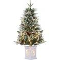 thumbnail image 1 of 3ft Pre-Lit Tabletop Christmas Tree with Snowflake Base, 70 Lights, Battery Operated, Nordic Spruce for Home & Office, 1 of 8
