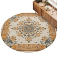 thumbnail image 1 of 3ft Round Rug Burnt Orange Boho Area Rugs for Living Room Bedroom Washable Non Slip Circle Rug Low Pile Soft Southwestern Ethnic Geometric Indoor Floor Carpet for Kitchen Entryway Office Dining Room, 1 of 9