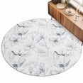 3ft Round Rug Green Beige Spring Floral Area Rugs for Living Room ...
