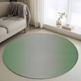 thumbnail image 1 of 3ft Round Rug, Green Grey Ombre Non-Skid Rubber Backing Large Area Rugs - Living Room Bedroom Home Office, Modern Gradient Abstract Art Indoor Floor Mat Carpets Washable Rug, 1 of 9