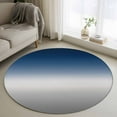 thumbnail image 1 of 3ft Round Rug, Navy Blue Gray Ombre Non-Skid Rubber Backing Large Area Rugs - Living Room Bedroom Home Office, Modern Gradient Abstract Art Indoor Floor Mat Carpets Washable Rug, 1 of 9