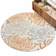 3ft Round Rug Orange Chrysanthemums Area Rugs for Living Room Bedroom ...