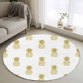 thumbnail image 1 of 3ft Round Rug, Pineapple Non-Skid Rubber Backing Large Area Rugs - Living Room Bedroom Home Office, Modern Abstract Yellow Fruits Textured Indoor Floor Mat Carpets Washable Rug, 1 of 9