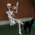 thumbnail image 1 of 3ft Skeleton Life Size Halloween Decor, Large Posable Skeletons with Glowing Eyes, Indoor Outdoor Halloween Graveyard Porch Patio Decorations Haunted House Prop, 1 of 6