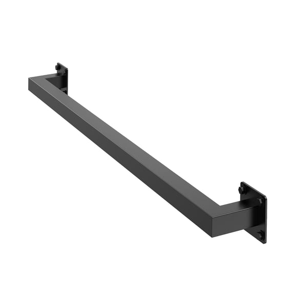 3ft Square Tube Stair Handrail - Black Iron Wall Mounted, 250lbs Support, Non-Slip Grip