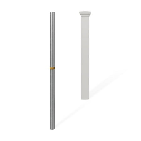 No-Dig Newport Finishing Post with Permanent Steel Pipe Anchor (36" H x 3.5" W x 2" L)