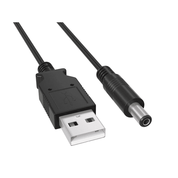 3ft USB 2.0 Type A to DC 5.5mm x 2.1mm DC 5V Power Barrel Plug Connector Cable