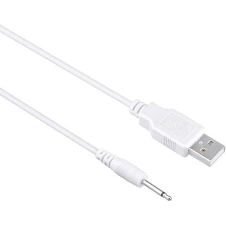 3ft White USB Power Adapter Charger Cable Lead Compatible with LuLu Wand Vibrator