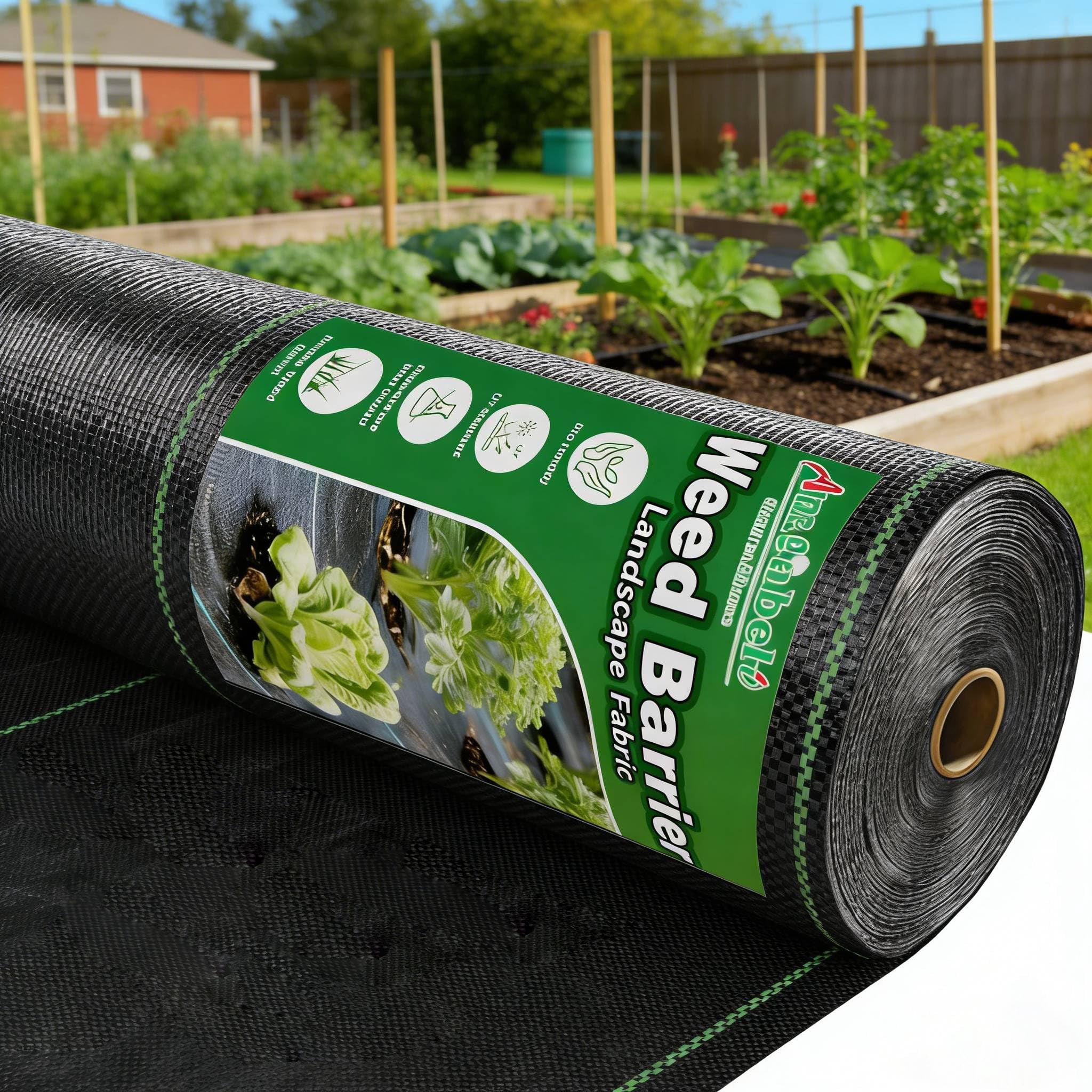 3ft X 100ft 3.2oz Weed Barrier Landscape Fabric Cloth Heavy Duty Control Blocker Mat Gardening Ground Cover Durable Woven Geotextile Driveway Underlayment