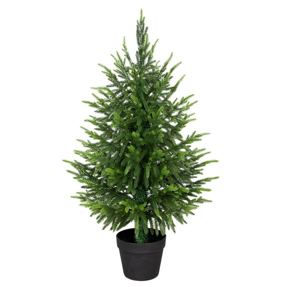 Nafresh 3ft Real Touch Norfolk Pine Christmas Tree, 36"UV Resistant Artificial Norfolk Pine Tree, with Realistic Branches for Front Door Porch Bedroom Livingroom Tabletop Holiday Decor.