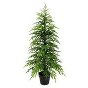 Nafresh 3ft Real Touch Norfolk Pine Christmas Tree, 36"UV Resistant Artificial Norfolk Pine Tree, with Realistic Branches for Front Door Porch Bedroom Livingroom Tabletop Holiday Decor.