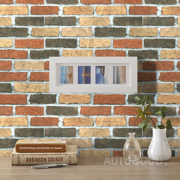 3ft x 15ft 3D Brick Stone Wallpaper Vinyl Film Sticker Faux Home 36" x 180"