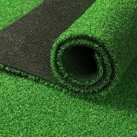 3ft x 16.5ft Green Artificial Grass Turf - 0.8 Inch Pile Height Indoor Outdoor Fake Lawn Rug, Pet Friendly Astroturf Carpet Mat for Balcony Backyard Patio Fence Wall Decor
