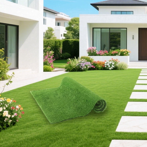 3ft x 32ft Green Artificial Grass Turf - 0.8 Inch Pile Height Indoor Outdoor Fake Lawn Rug, Pet Friendly Astroturf Carpet Mat for Balcony Backyard Patio Fence Wall Decor