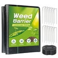 thumbnail image 1 of 3ftx50ft Weed Barrier Landscape Fabric, Heavy Duty Gardening Ground Cover Mat, Weed Block Garden Cloth, Woven Garden Weed Fabric for Gardening, Farming with 12 U-Shaped Securing Pegs, 1 of 7