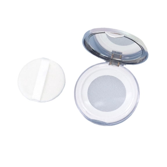 3g Portable Loose Powder Compact Case With Mirror And Puff Elastic Mesh Design Leak-Proof Travel-Friendly