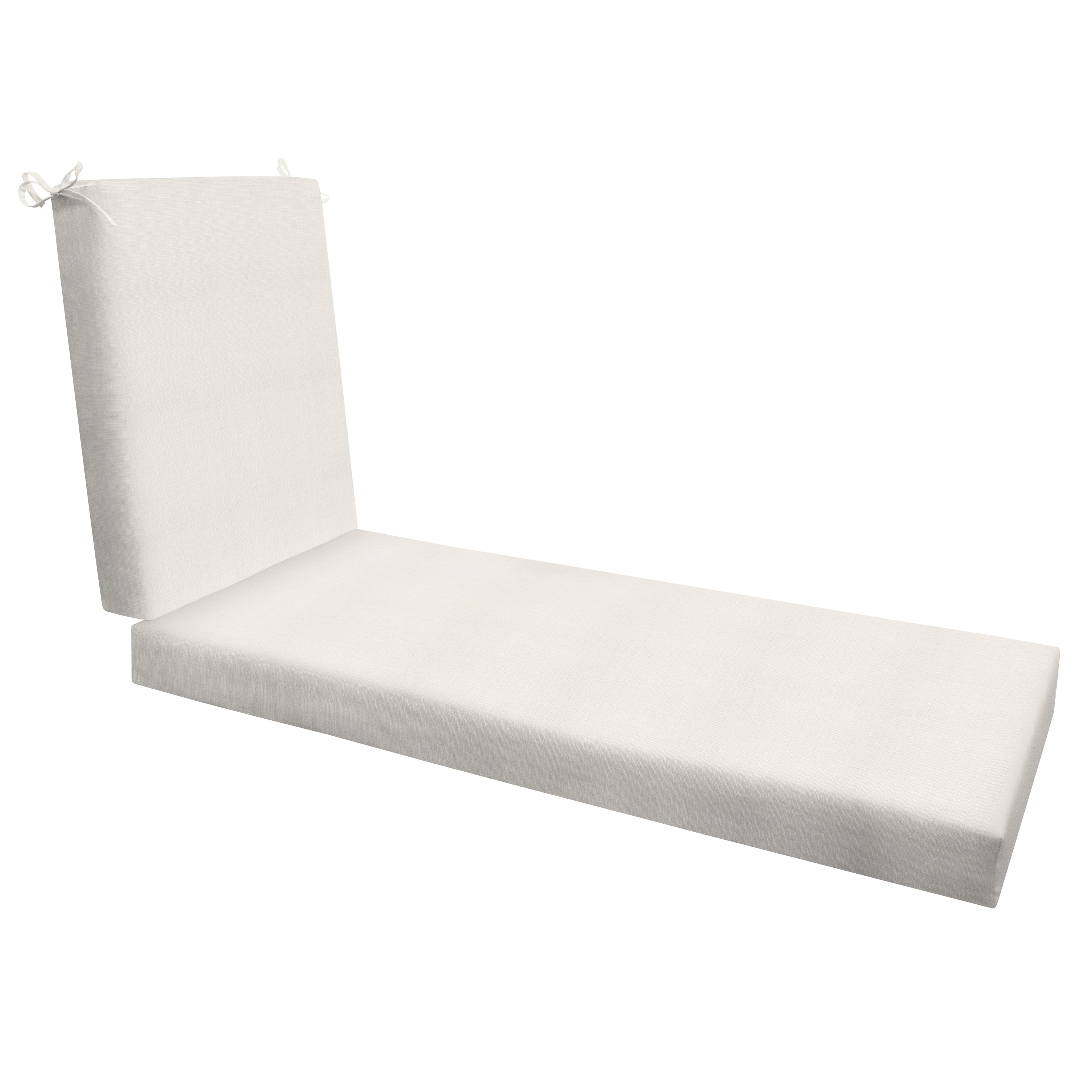 Textured Solid Bone Outdoor Chaise Lounge Cushion, 70" x 22.5"