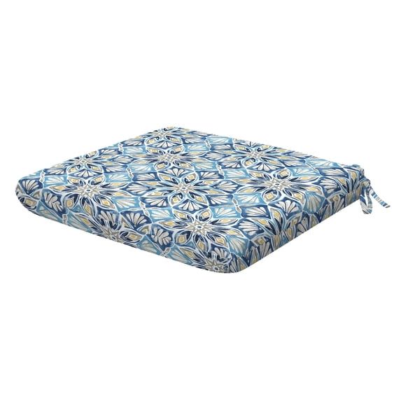 3i Products, Inc. Textured Universal Seat Cushion (2-Pack) - 18" wide x 17.5" deep x 2.5" thick Beryl Pacific Blue