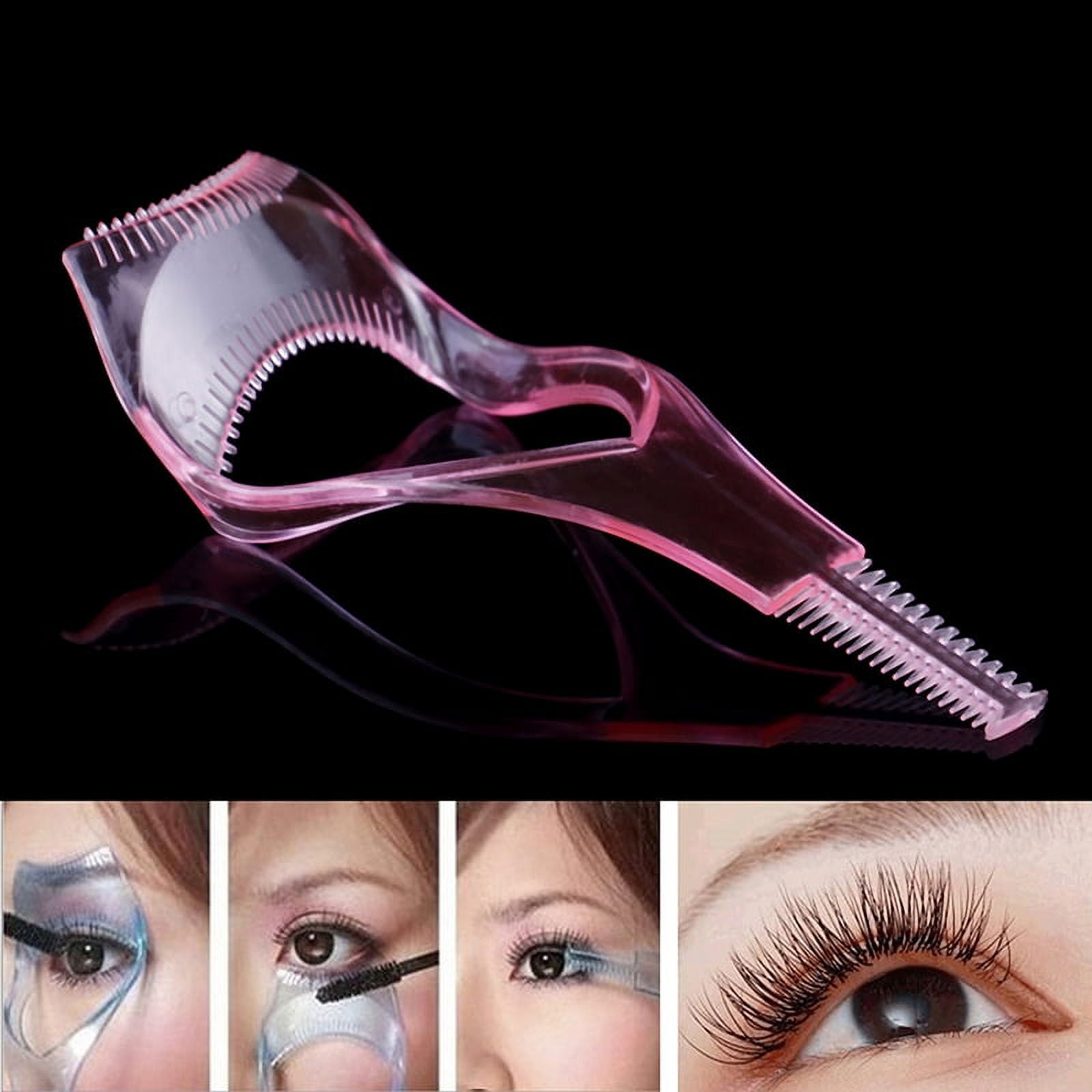 3in 1 Eye lash mascara shield guard eyelash curler applicator tool comb gu B WL