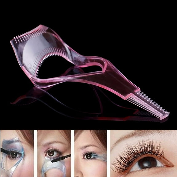 3in 1 Eye lash mascara shield guard eyelash curler applicator tool comb guide pa