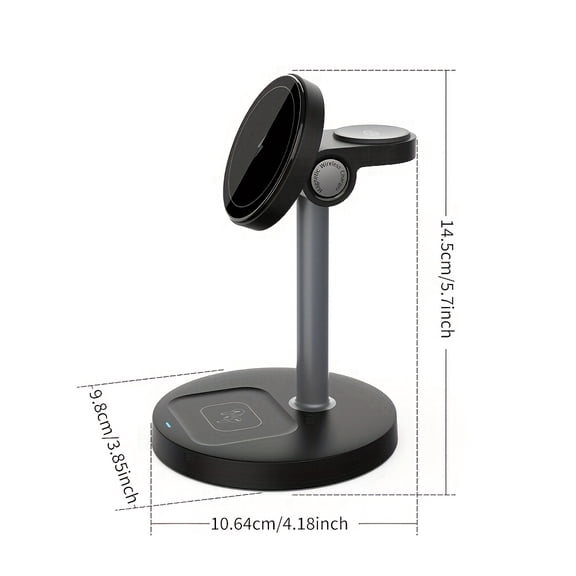 3in 1 Magnetic Wireless Charging Station for iPhone 16/15/14/13/12 Pro Max, Apple Watch Series 10/9/8/7/6, AirPods Pro/4/3/2, Bedside Desktop Foldable Fast Charger Stand