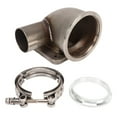 3in V Band Turbo Elbow Adapter 90 Degree Flange Tube Kit with Flange Clamp for T3 T4 Turbine