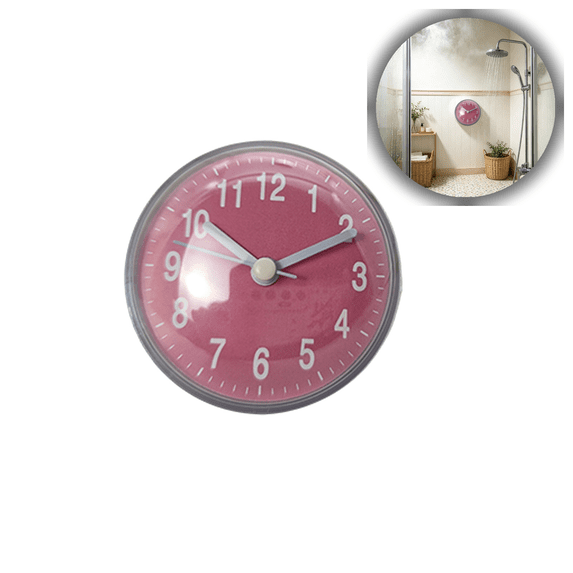 3in Waterproof Bathroom Wall Clock with Suction Cup - No Damage, Anti-Fog, Quiet Quartz for Shower, Mirror, Kitchen & Steamy Spaces