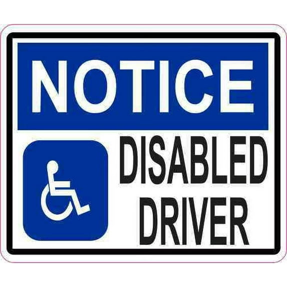 3in x 2.5in Notice Disabled Driver Magnet