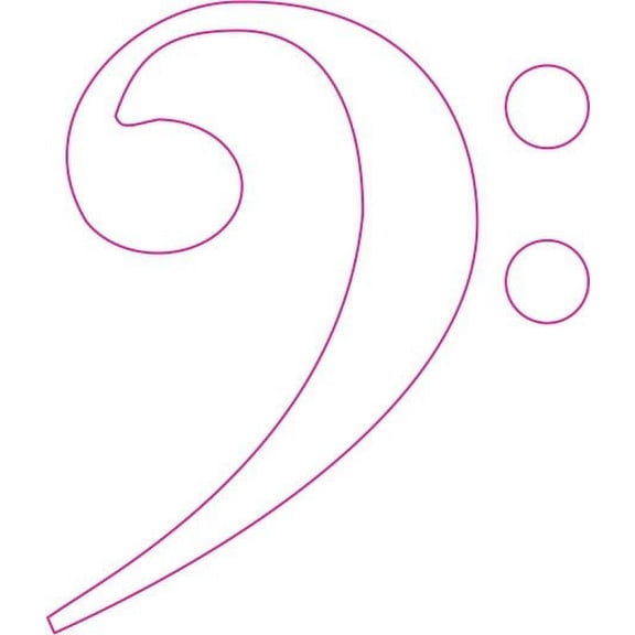3in x 2.5in White Bass Clef Sticker