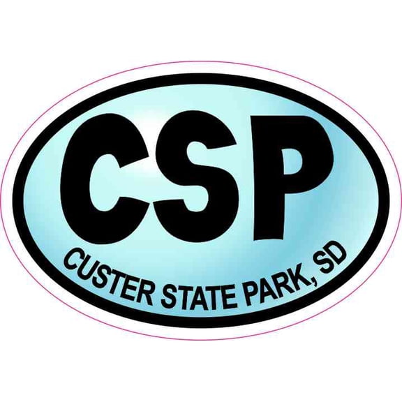 3in x 2in Blue Oval CSP Custer State Park Sticker Travel Decal Stickers
