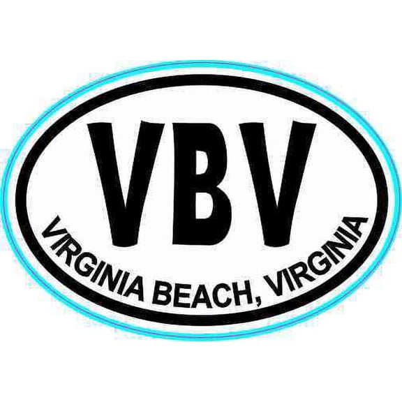 3in x 2in Blue Oval VBV Virginia Beach Virginia Sticker